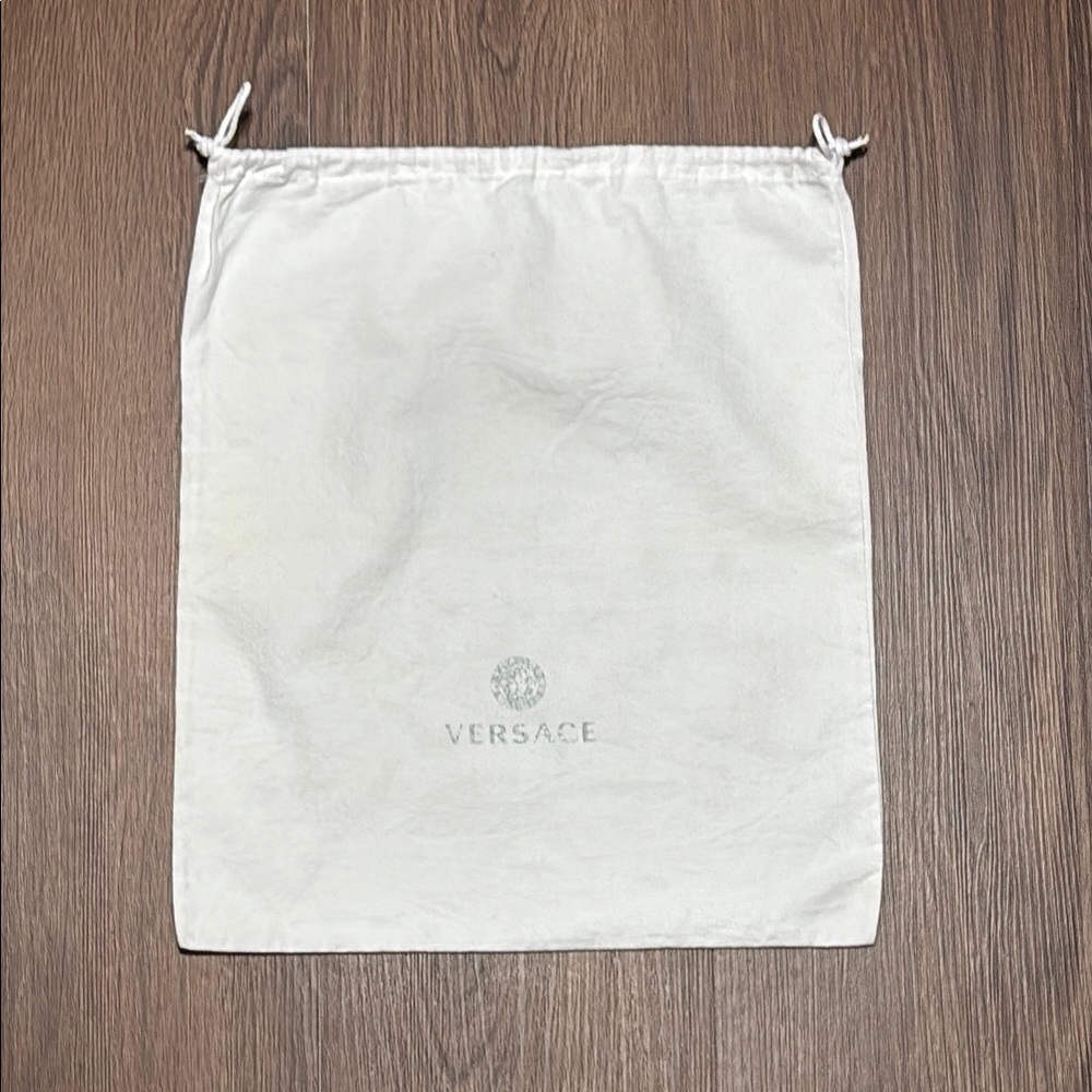 Versace White Medusa Logo Drawstring Dust Bag Storage Cover 16 x 18